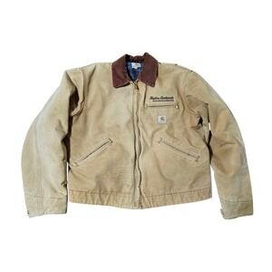Carhartt Detroit Jacket J001 Brown Size Large Made in USA Distressed